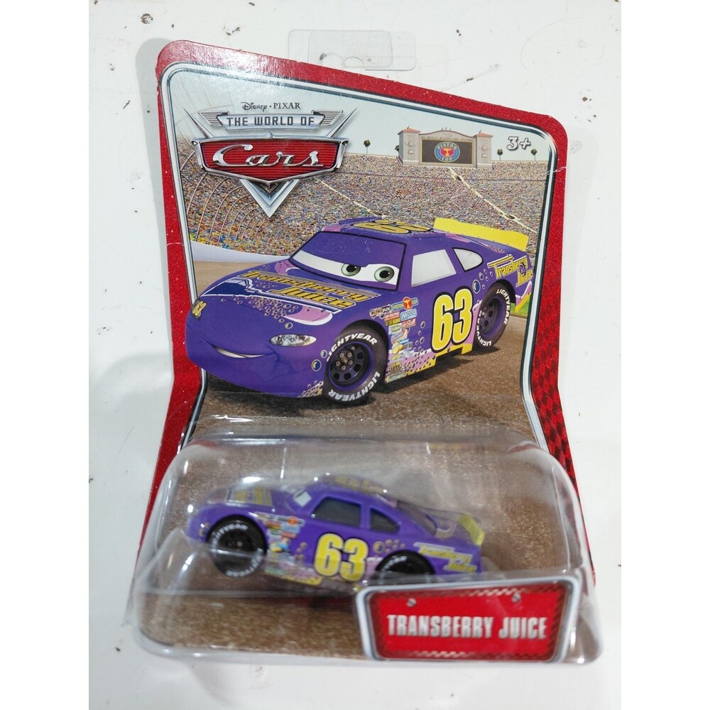 NIP Mattel 1:55 DieCast Disney Cars Supercharged #63 Transberry Juice Stock Car